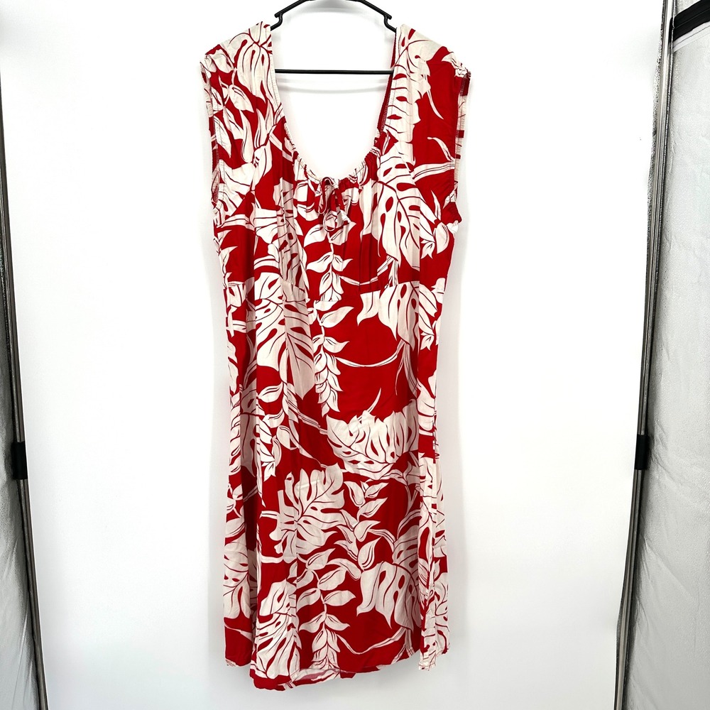 Vintage Bishop St Apparel Red Hawaiian Dress Plus 3XL Women's Tropical Vacation